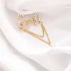 Broche de Laço Coração Simples para Mulheres, Corsage de Luxo, Alfinete Anti-Exposição para Gola Feminina, Alfinete de Cardigã, Acessório de Roupa