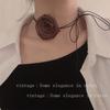 Cadena para el cuello con correa de rosa estilo Deseo Puro Cadena para la clavícula Retro Personalizada Gargantilla Flor de muñeca estilo Chanel Elegante estilo Francés