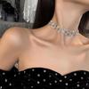 Europeu e americano diamante-incrustado gota de água colar oval moda high-end clavícula cadeia nicho design frio vento colar atacado mulheres