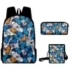 2025 Nuevo Producto Transfronterizo Elemento Mariposa Impresión Digital 3D Mochila Bolsa Escolar Mochila Bolso Cruzado Estuche Lápices DIY