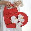 Caja de Regalo para Flores Bolsa para Ramo de Rosas Individuales de Navidad Espejo en Forma de Corazón Tarjeta de Flores de Mano Bolsa para Flores