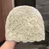Gorro de punto de ganchillo hecho a mano de doble capa estilo coreano para mujer, gorro de lana tejido cálido versátil para otoño e invierno