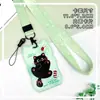 Porta-Cartão Criativo em Forma de Onda com Orelhas de Gato Tag de Cartão de Estudante para Campus Porta-Crachá Cobertura Deslizante Protetor de Cartão de Identidade ABS
