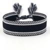 Pulsera de Cinta Tejida Estilo Étnico con Texto Bordado y Borlas, Pulsera Trenzada DIY, Diseño Simple, 104 Colores Disponibles, Pulsera Estilo Europeo y Americano