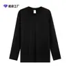 Camiseta de Manga Larga para Hombre de Algodón Puro Otoño 230g Ropa Tops para Hombre Tops para Hombre Jerseys Sueltos Casuales para Usar como Ropa Exterior
