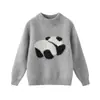 Tejidos de Lana Pura para Niños Otoño e Invierno Tejidos para Niños Estilo Infantil Patrón de Panda Tejido Base para Niños Niñas Talla Mediana y Grande