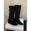 Nuevas Botas Altas Redondas de Estilo Vintage con Hebilla para Mujer Otoño 2026, Botas de Montar de Gamuza que Aumentan la Altura, Botas de Tacón Grueso Adelgazantes