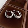 Pendientes de plata 925 con forma de aguja, estilo europeo y americano, con múltiples capas, sencillos y con personalidad, con hebilla exagerada para las orejas.