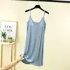Novo modelo de verão, camisola de modal para mulheres com bojos, vestido camisola sexy respirável, vestido fresco sem mangas