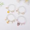 Pulseira de Cristal Cão Canela Ins para Meninas Sanrio Casal Cristal Cristal Rosa Pulseira Floral Estudante Melhor Amigo Presente