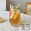 Copo de Vidro com Listras Verticais, Copo Trendy para Chá de Frutas e Bebidas Geladas, Caneca de Café de Grande Capacidade, Copo de Cola, Copo de Água, Copo de Suco de Vidro de Alto Borossilicato