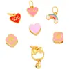 Color fuerte niña de dibujos animados corazón de amor accesorios diy arcoíris campana 5201314 cuatro estaciones en la riqueza de las mujeres