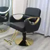 Silla de Peluquería, Silla de Barbería con Elevación y Giro, Asiento para Salón de Belleza, Taburete para Cortar el Cabello, Silla Reclinable, Silla para Permanente y Tinte