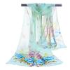 Bufanda de seda estampada de estilo coreano para otoño e invierno, chal de estilo chino para mujer, bufanda larga de gasa con protección solar de verano para mujer, venta al por mayor