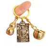 Llavero de latón Cilindro Baifu 12 Zodíaco Buda Guardián del Zodíaco Colgante de calabaza Puesto de lugar escénico Feria del templo Pequeño artículo