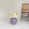 Estilo Ins Jarrón Redondo Pequeño Flores Secas Flores Artificiales Colorido Set de Botellas de Cerámica Decoración para Dormitorio Sala de Estar Mini Adornos Pequeños