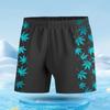 Novos calções de banho masculino adulto boxer moda impressão laser de secagem rápida anti-constrangimento praia termas calções de banho atacado