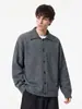 Estilo Han Lu de dinero viejo, diseño falso de dos piezas, cárdigan suéter cruzado para hombre, holgado y casual, tejido retro y relajado para otoño e invierno