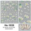 Redanco Nuevos Stickers para Uñas 5D en Relieve Estilo Ins Flor Ligera Adhesivos Estéreo para Uñas He-1034