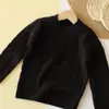 Suéter de Clase A para Niños, Suéter de Punto Trenzado de Cuello Alto Medio para Niños, Suéter de Lana Base de Punto Liso para Niñas