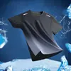 Roupas de Ginástica para Homens, Conjunto de Roupa Esportiva de Seda de Gelo de Secagem Rápida, Conjunto de Roupa Esportiva de Manga Curta para Corrida Matinal e Badminton no Verão para Homens