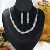 Brillante Collar de Diamantes Pendientes Novia Joyería de Boda Cadena de Garra de Moda Accesorios para Vestido de Banquete de Recién Casados Venta Directa de Fábrica
