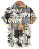 Camisas Hawaianas Nuevas de Verano Transfronterizas para Hombres y Mujeres Camisas de Manga Corta Estampadas Hip-hop Street