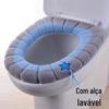 Vaso sanitário almofada O-Knitted Vaso sanitário engrossado lavável tampa de vaso sanitário tampa de vaso sanitário doméstico dos desenhos animados anel de vaso sanitário
