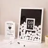 Placa Quadrada de Madeira para Assinaturas de Casamento Transfronteiriça Coração de Madeira Criativo para Bênçãos de Casamento Decoração de Casamento em Forma de Coração Livro de Mensagens para Convidados