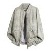 Chaqueta de Traje de Vuelo Chaqueta de Motociclista para Hombre Otoño e Invierno Sentido de Alta Gama Estilo Coreano Ropa Superior Estilo Americano Retro Chaqueta de Forro Polar de Piel de Ciervo
