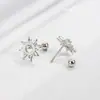 Pendientes Huecos de Sol con Diamante Azul de Diseño Único, Pendientes de Rosca para Mujer, Nuevo Estilo 2022, Accesorios para Orejas Simples y de Lujo Ligero