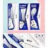 Set de Reglas Suaves de Dibujos Animados Lindos, Set Multifuncional de Triángulo y Transportador para Estudiantes Lindos de Cuatro Piezas, Regla de Doble Cara