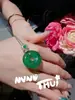 Juego de Cena de Joyería: Collar con Colgante de Paz de Calcedonia Verde Brasileña Flor de Iris, Pulsera de Perlas Color Esmeralda Huevo de Paloma