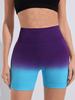Shorts de Yoga de Cintura Alta Tie-Dye Degradê Feminino Esportivo Corrida Fitness Justo no Quadril Modelador Elástico Calças Primavera e Verão