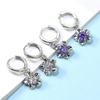 Roxo Elegante Feminino Elegante Mei Simples Flor Fivela de Orelha Celebridade da Internet Coreana Doce Joia de Orelha Gota de Orelha Rosto Curto Magro
