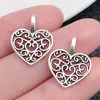 Pingente de liga de amor de cor mista vintage 100 coração de amor oco Acessórios para pulseira e colar DIY feitos à mão
