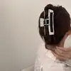 Estilo Coreano Presilha Quadrada Vazada Grande Presilha de Tubarão de Metal Versátil Elegante Presilha para Cabelo na Nuca Grampo de Cabelo Grampo de Cabelo