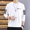 Envio RápidoNova Blusa de Moletom Solta com Gola Redonda e Manga Longa para Primavera e Outono, Camisa Básica Estampada da Moda Masculina