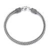 Vintage Thai Silver Woven Keel Pulseira Masculina Personalizada Simples Old Craft Moda Masculina Dominadora Corda de Cânhamo Pulseira Acessórios