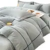 Conjunto de Cuatro Piezas de Terciopelo de Leche Cálido Engrosado Casual, Lujo Accesible Funda de Edredón de Terciopelo Coral Terciopelo Francés Sábanas de Terciopelo Doble Cara de Invierno