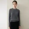 26 Suéter de Cachemir para Mujer Cachemir Puro Otoño Invierno Nueva Moda Tejido de Punto Trenzado Cuello Redondo Jersey de Punto Cálido Adelgazante