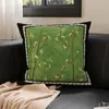 Almofada de Veludo Holandês Estilo Retrô Luxo Leve Almofada de Encosto para Sofá de Sala Sensação de Alto Padrão Quadrada Decoração de Quarto Almofada Lombar Lavável