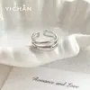 Anillo Metálico Abierto Minimalista de Doble Capa con Estilo Fresco, Anillo Ajustable para Dedo Índice, Banda Lisa, Joyería Versátil Apilable