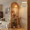 Divisor de Pantalla Tejido de Ratán Madera Maciza Usado Sala de Estar Entrada Directamente Frente a la Puerta Pantalla Base Pasillo Dormitorio Nuevo Estante de Almacenamiento de Arte