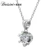 Nuevo Colgante de Plata de Ley S925 Daisini con Diamante Moissanita de 50 Puntos, Cadena Geométrica de Corazón de un Solo Diamante para Clavícula para Mujeres, Moda Ins
