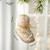 Enfeites de Natal de Espuma Cor de Champanhe Transfronteiriços, Bolas de Tecido Envoltas em Pó Pegajoso, Decorações para Árvore de Natal, Pingentes para Botas, Chapéus de Natal