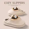 Nuevas Pantuflas de Algodón Cerradas de Lana de Cordero para Mujer, Otoño e Invierno 2026, Uso en Casa, Forradas de Felpa, Cálidas, Antideslizantes, Suela Suave, Pantuflas de Felpa