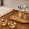 Bule de vidro removível, vidro de camada dupla, separação de água e chá, xícara de chá para infusão, simples, atmosférico, para várias pessoas