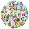 Garrafa de 50 peças no mundo adesivos dos desenhos animados atacado Creative Wish Bottle Notebook Water Cup impermeável adesivos de grafite decorativos