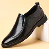 Zapatos de Cuero para Hombre, Transpirables de Verano, Antideslizantes, Zapatos Formales de Negocio para Hombre sin Cordones, Cómodos Zapatos Casuales de Estilo Británico con Suela Blanda, Zapatos de Moda para Hombre